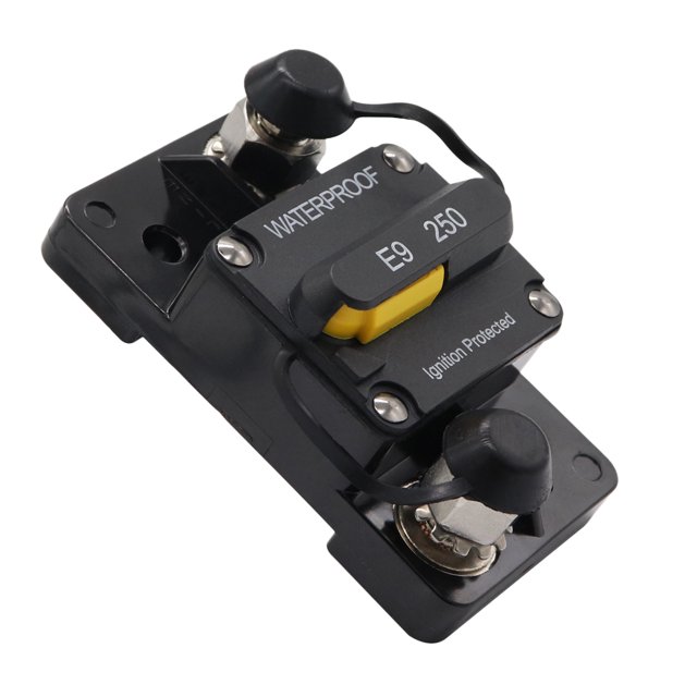 1 Pieza de Disyuntor de 250 Amperio con Rearme Manual Accesorios de Automóvil Motocicleta Coche Barco Duradero Flexible Ajustable Cómodo de Usar Instalar Sunnimix Disyuntor