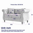 thumbnail image 2 of 58.8 Inch Chesterfield Sofa, Velvet Couch with Deep-Button Tufting, Modern Classic Design Sofa Quilted Upholstery, Furniture for Living Room, Office, Salon, Lounge, Grey, 2 of 7