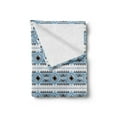 thumbnail image 2 of Tribal Soft Flannel Fleece Throw Blanket, Illustration of Prehistoric Design Geometric Shapes Ethnic Vibes, Cozy Plush for Indoor and Outdoor Use, 60" x 80", Sea Blue Charcoal Grey, by Ambesonne, 2 of 5