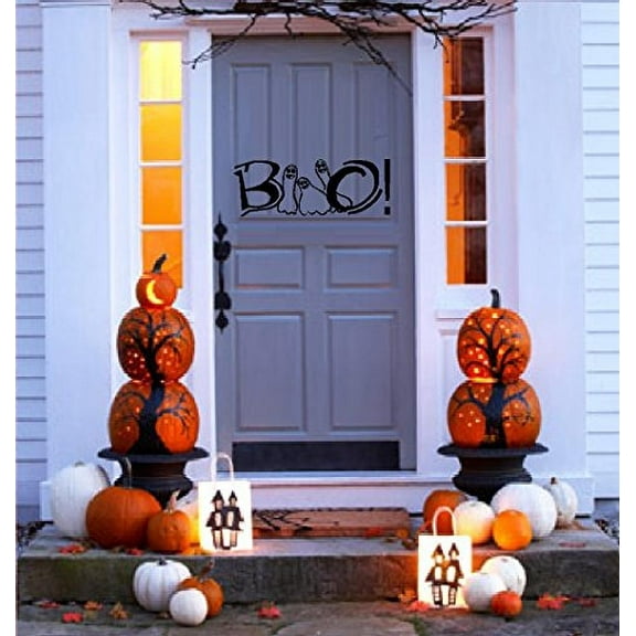 HALLOWEEN ~  BOO WITH GHOST ~ HALLOWEEN: WALL OR WINDOW DECAL, HOME DECOR 6" X 13" THESE ARE NOT WINDOW CLINGS