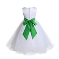 thumbnail image 3 of Ekidsbridal White Lime Tulle Rattail Edge Flower Girl Dress Princess Beauty Pageant Junior Bridesmaid Wedding Communion Baptism 829S 12, 3 of 3