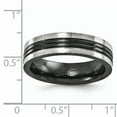 thumbnail image 5 of Edward Mirell  Grey Titanium/Black Ti Center Grooved 6mm Flat Band, 5 of 6