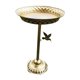 thumbnail image 1 of Baño para pájaros, comedero para pájaros, bebedero de pie de metal, plato decorativo para pájaros de exterior Oro, 1 of 8