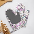 thumbnail image 4 of Hirioo Summer with Flamingo for Silicone Oven Mitts for BBQ, Baking, Cooking, Set of 2, Heat Resistant 260℃, Non-Slip Kitchen Essentials, 4 of 6