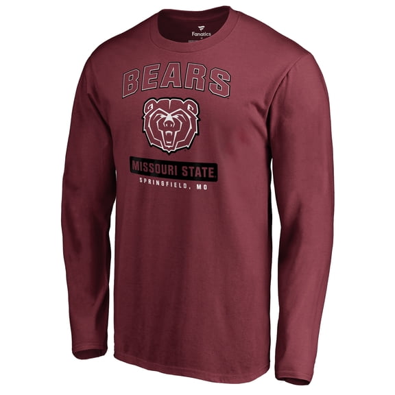 Men's Maroon Missouri State University Bears Campus Icon Long Sleeve T-Shirt