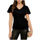 thumbnail image 1 of Blusas de Manga Corta para las Mujeres Vestido Casual Lentejuelas Envoltura Cuello en V Partido Sólido Top Camisas Brillantes con Revestimiento Interior Glamour, 1 of 9