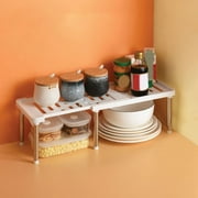 Koszal Cabinet Shelf Multifunctional Expandable PP Stackable Counter Storage Shelf for Kitchen