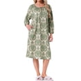 thumbnail image 1 of INSPIRE CHIC Camisón de Mujer de Manga Larga Ropa de Dormir Cuello Redondo Con Cierre Frontal Camisón de Casa con Bolsillo XL Verde Floral, 1 of 5