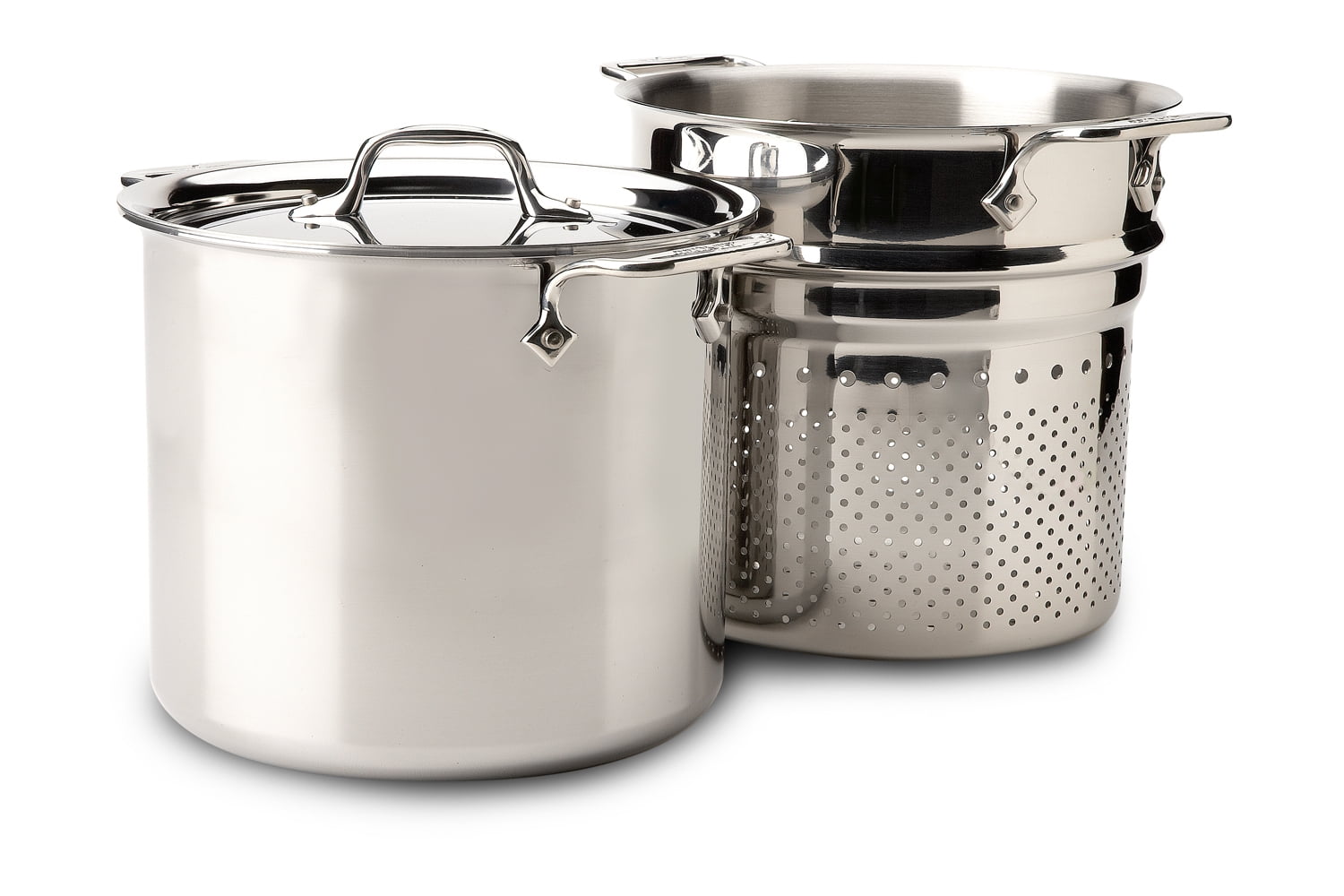 All Clad Tri Ply Stainless Steel 7 Qt Pasta Pentola W Lid Insert 4807 Walmart Com Walmart Com