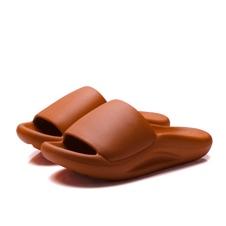 

Wish Women s Non-Slip Pillow Slide Slippers Thickened Sole Quick Drying Bathroom Shower Sandals Orange Size: 44/45 S655