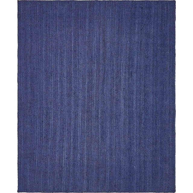 Unique Loom Braided Jute Collection Hand Woven Natural Fibers Navy Blue/Dark Blue Area Rug (8' 0 x 10' 0)