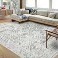 thumbnail image 5 of Tzou 9x12 Washable Runner Rugs for Living Room Bohemian Moroccan Geometric Soft Low Pile Non-Slip Carpet for Playroom, Beige/Gray, 5 of 7