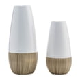 thumbnail image 2 of Sagebrook Home Ceramic 9"h 2-tone Vase, Creme/white, 2 of 6