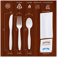 Disposable Heavy Duty Bulk Individually Wrapped White Plastic Cutlery