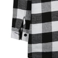 thumbnail image 6 of Sedceaty Women's Plaid Button Shirt Long Sleeve Stand Up Collar Blouse Casual Slim Fit Top, 6 of 7