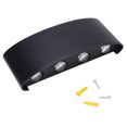 thumbnail image 1 of Lámpara de pared LED de aluminio simple para interiores, luz para dormitorio, pasillo, 8W, CA 85-265V, negro (blanco cálido), 1 of 8