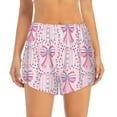 thumbnail image 2 of Daiia pink bows Pattern Women's 2 in 1 Running Shorts - Lightweight Athletic Workout Gym Yoga Shorts Liner with Phone Pockets-Large, 2 of 7