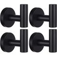 thumbnail image 1 of Zhuge Ganchos para toallas, ganchos para baño, ganchos paraganchos de acero inoxidable para puerta, ganchos para toallas,armarios, esponjas, ganchos de pared, 4 paquetes, negro mate, 1 of 3