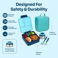 thumbnail image 3 of PoppiKids, Bento Lunch Box Set with Thermos Food Jar, 4 Section Lunch Container, Insulated Multi Section Lunch Bag, Cutlery, Leak Proof, BPA Free, Blue, 3 of 10