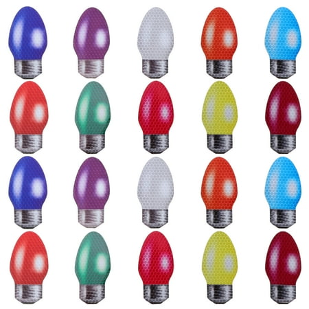

20pcs Christmas Colorful Light Bulb Refrigerator Car Magnetic Stickers Set