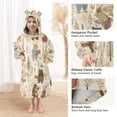 thumbnail image 3 of FORMRS Wearable Blanket Hoodie with Sleeves for Kids Cozy Flannel Sweatshirt, Musical Animals Pattern, 3 of 7