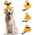 thumbnail image 4 of Disfraces de Halloween, Sombrero de Bruja Amarillo para Mascotas con diseño de araña para Gatos y Perros pequeños Accesorios para Sombreros 2 Piezas(Estilo de Calavera) ER, 4 of 5