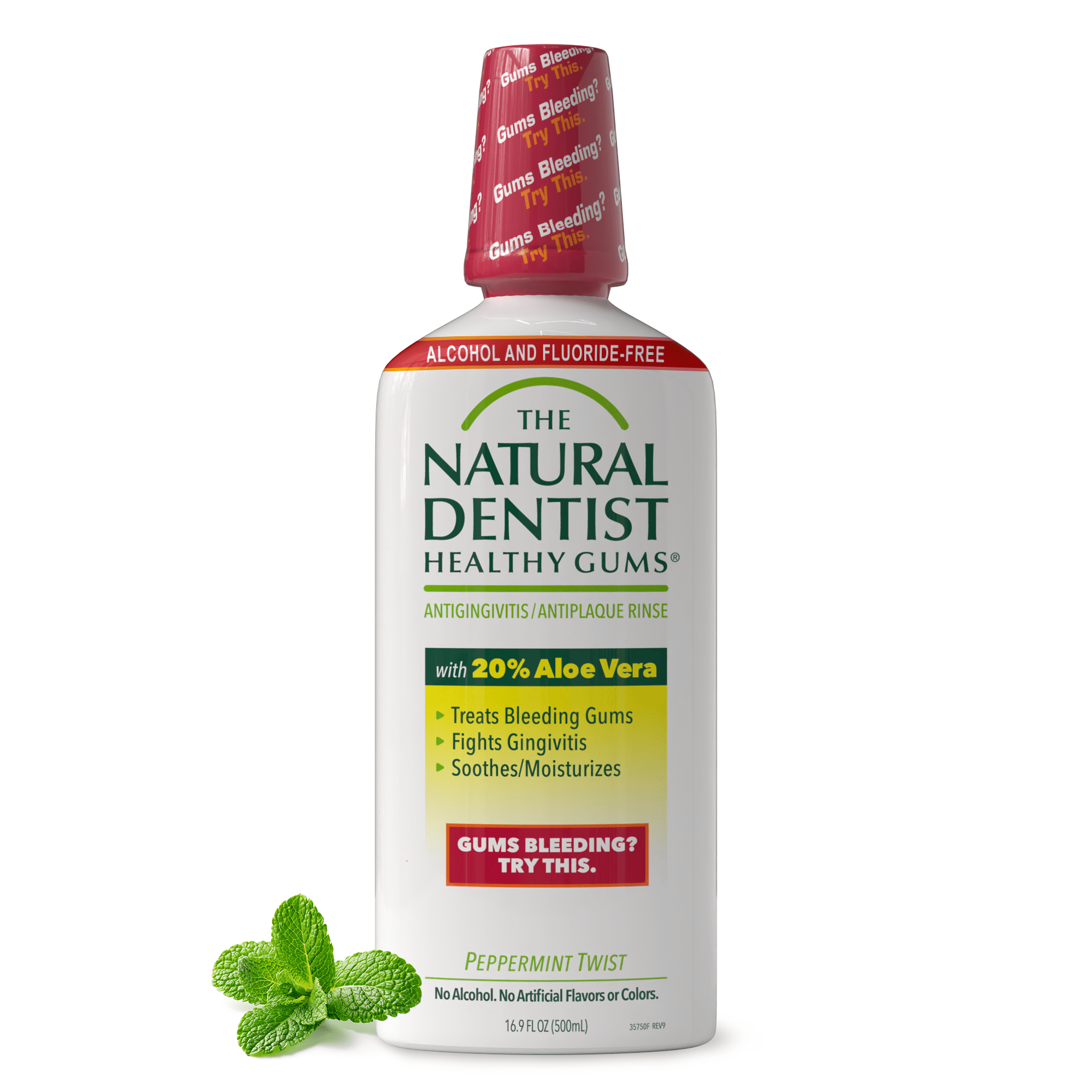 The Natural Dentist Healthy Gums Antigingivitis & Antiplaque Mouthwash - Alcohol-Free Rinse, 16.9 fl oz