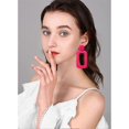 thumbnail image 3 of UBIUO Retro Simple Acrylic Geometric Square Hollow Earrings for Women White Statement Drop Earring pink hollow -, 3 of 3