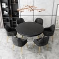 thumbnail image 3 of HOMEIORA 1pc Waterproof Tablecloth, Elastic Edge Table Cloth Protector, Wipeable Table Cloth for Tables 23" Diameter, Black, 3 of 6