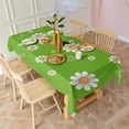 thumbnail image 3 of Green Daisy Flower Orange Centers Pattern Rectangle Tablecloth 60"x102",Waterproof Polyester Rectangle Table Cloth, Wipeable Spillproof Polyester Tablecloth for Dining, Camping, Indoor and Outdoor, 3 of 6