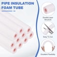 thumbnail image 3 of Uxcell HVAC Copper Pipe Insulation Foam Tube, 1/2" ID 8ft Heat Preservation Insulated Tubing for Air Conditioning Mini Split Copper Line Set Water Pipes, White/Pink, 3 of 7