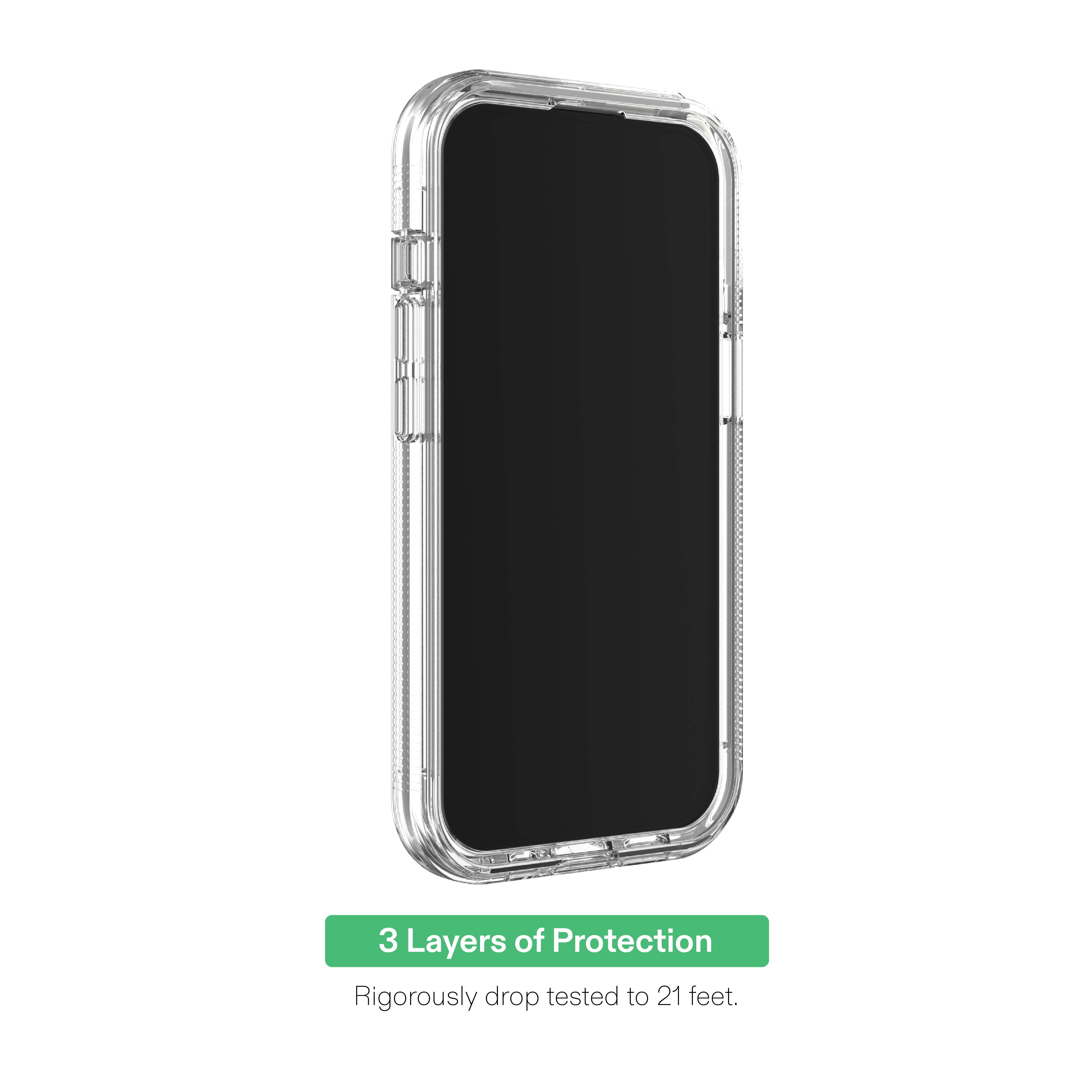 onn Rugged Phone Case with Holster for iPhone 12 / iPhone 12 Pro - Clear