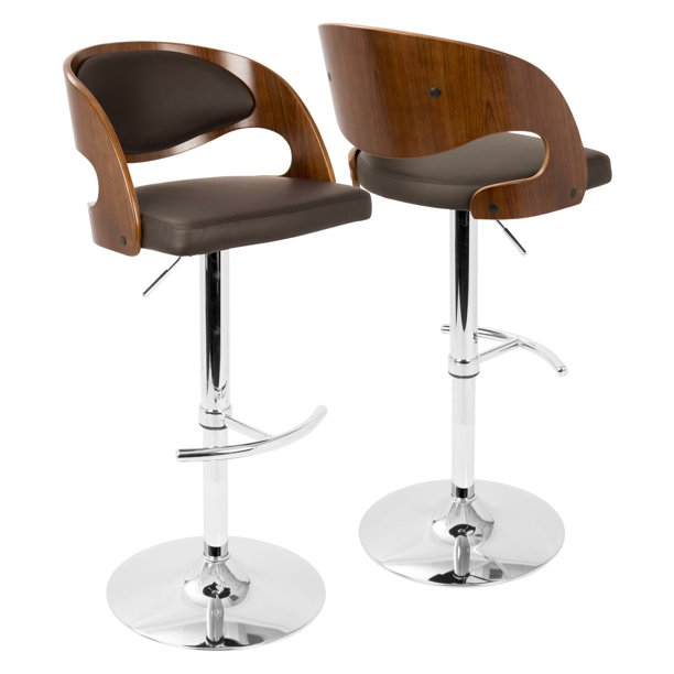 LumiSource Pino MidCentury Modern Adjustable Bar Stool