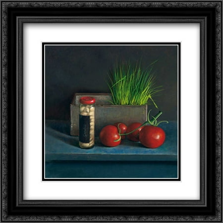 - Still Live with Tomato 2x Matted 20x20 Black Ornate Framed Art Print by van Riswick, Jos