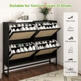 thumbnail image 5 of YOCWO 2 Tier Shoe Cabinet with 4 Flip Drawers, Narrow Shoe Storage Cabinet for Entryway, Black, 5 of 6
