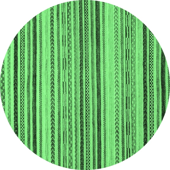 Ahgly Company Indoor Round Oriental Emerald Green Modern Area Rugs, 5' Round