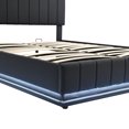 thumbnail image 6 of Queen Size Upholstered Bed with Hydraulic Storage System and LED Light, Modern Platform Bed with Sockets and USB Ports for Boys Girls Adults, Weight Capacity 660 LBS, Black, 6 of 8