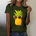 thumbnail image 2 of Icvfdpl Women Fashion T-Shirt Ladies Casual Pineapple Print T Shirt Short Sleeve Tops Leisure Shirt, 2 of 5