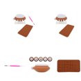 thumbnail image 2 of Kit de bricolaje de chocolate, bolsa de glaseado, alfombrilla de moldeo de silicona, juego de agujas de aire, herramientas de decoración de pasteles de pastelería Inevent JJ23791-05, 2 of 2