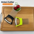 thumbnail image 4 of Sunjoy Tech - Juego de 1 cortador de cebolla de acero inoxidable, soporte para cortar patatas, tomates y verduras, con agarre antideslizante, cortador de limón para cocina, 4 of 8