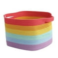 thumbnail image 2 of veasfak Woven Basket Cotton Rope Large Capacity Toy Bin for Nursery Kitchen Bathroom Dark Colorful, 2 of 9