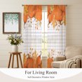 thumbnail image 5 of Thanksgiving Sheer Curtains 84 Inches Long, Fall Pumpkin Berry Maple Leaves Grey Grid Light Filtering Window Curtains for Living Room, Rod Pocket Voile Sheer Curtain Drapes, 52"W x 84"L, 2 Panels, 5 of 9