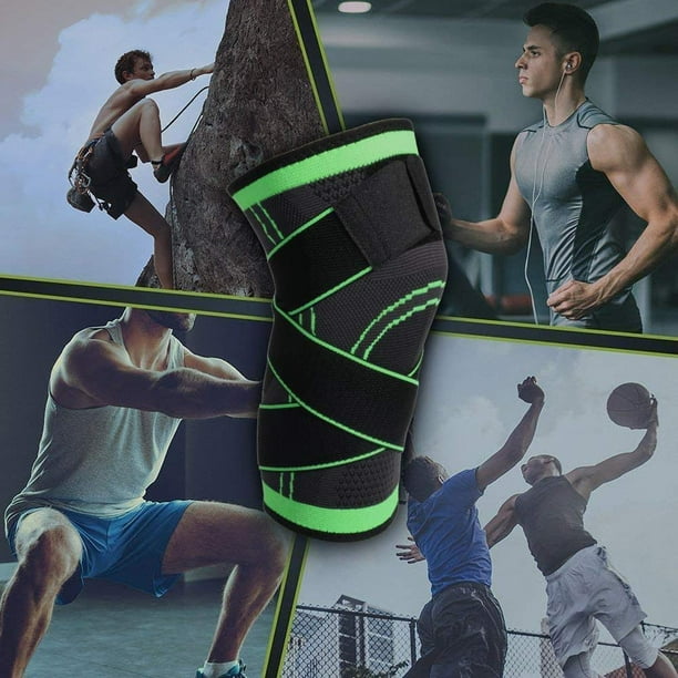 Knee Compression Sleeve for Men Women 1 Pair Knee Brace Supports for  Basketball Weightlifting Gym Workout Green 