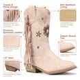 thumbnail image 3 of Rollda Cowgirl Cowboy Boots for Kids with Tassel Floral Embroidered toddler girl shoes, Pink, US Size 2 Little Kid, 3 of 6