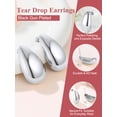 thumbnail image 4 of FOCALOOK Silver Teardrop Earrings for Women Chunky Large Hoop Earrings Dupes Lightweight Hypoallergenic Waterdrop Earrings, 4 of 8