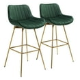 thumbnail image 4 of Art Leon Counter Height Bar Stools, 26" Height Swivel Velvet, Island Stools with Golden Metal Legs, Set of 2, Green, 4 of 9