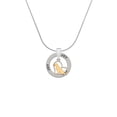 thumbnail image 2 of Delight Jewelry Two-tone Labrador Silhouette Heart Joy Ring Charm Necklace, 18", 2 of 4