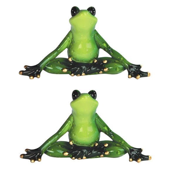 FC Design 2-PC Yoga Frog 6"W Statue Funny Animal Figurine Statue Sculpture Ornament Decoration Home/Room Decor and Unique Gift Ideas for Housewarming, Holidays and Birthdays