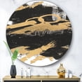 thumbnail image 3 of Designart 'Gold and Black drift IV' Glam Metal Circle Wall Art, 3 of 3