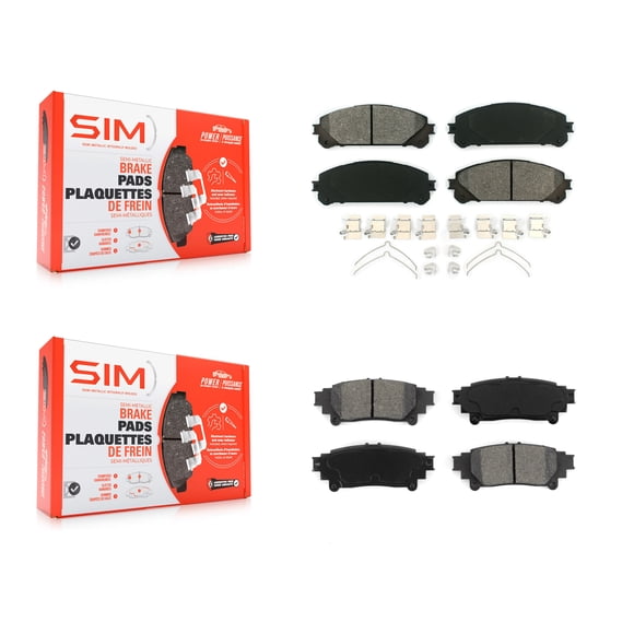 SIM Front Rear Semi-Metallic Brake Pads Kit for Car Toyota Sienna Highlander Lexus RX350 RX450h KSM-100119